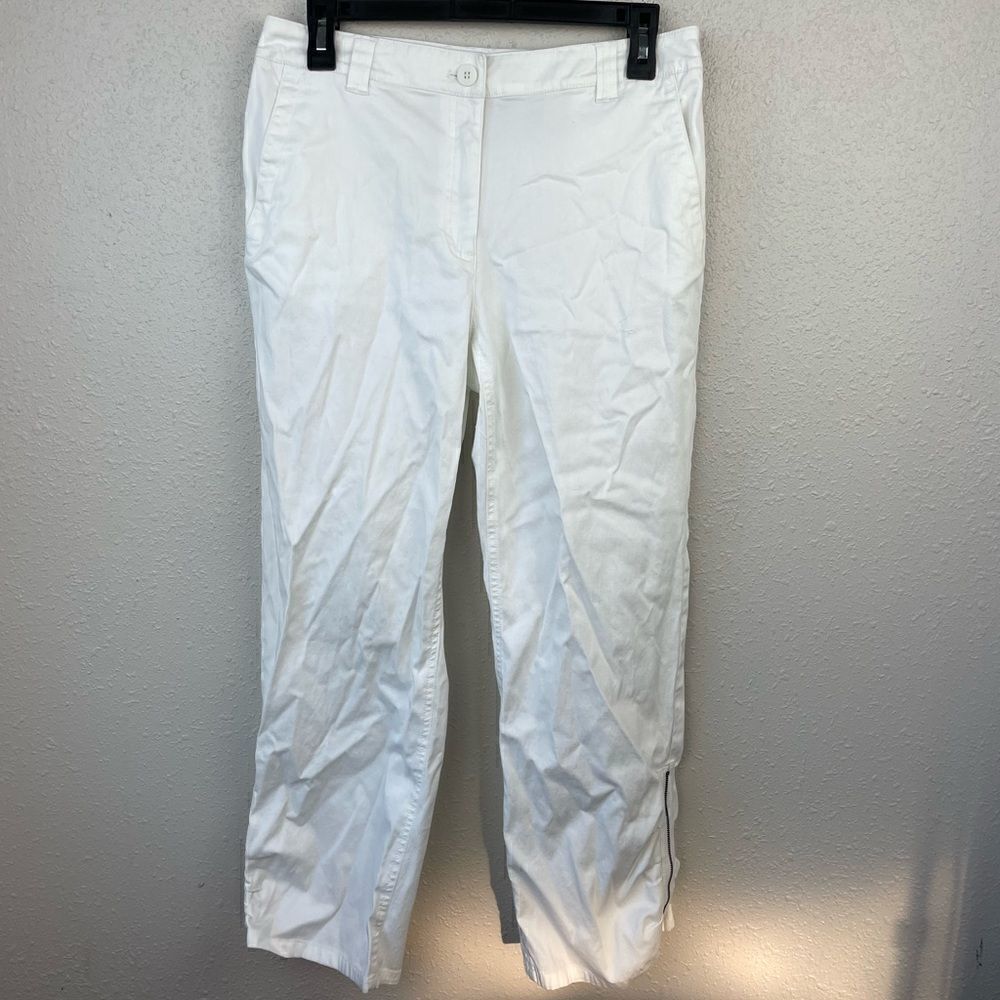 NWOT Nine & Company Womens White Pants with Zipper at the Ankle Size 8
